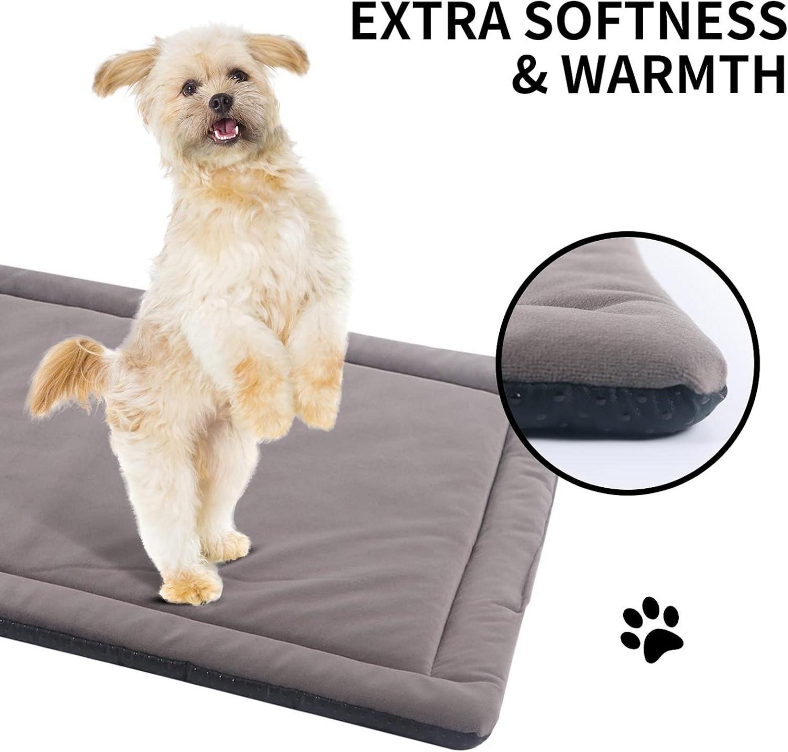 IEUUMLER Hundematte Weiches Hundekissen Rutschfest Waschbar Plüsch 89x58cm