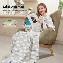 Winthome Ärmeldecke 140x170cm Blau Kuscheldecke Fleecedecke