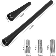 AUTORADIOANTENNE URAQT Schwarz 2er-Set 6,5cm & 18cm mit 6
