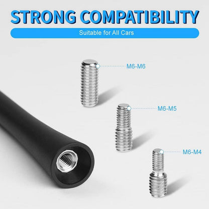 Autoantenne Kurzstabantenne Universal 6,5cm 18cm 6 Verbindungsschrauben Mini FM AM DAB Schwarz