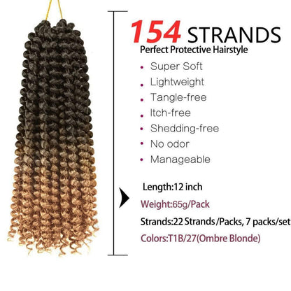 7er Pack Passion Twist Häkelhaar 12 Zoll Wasserwellen