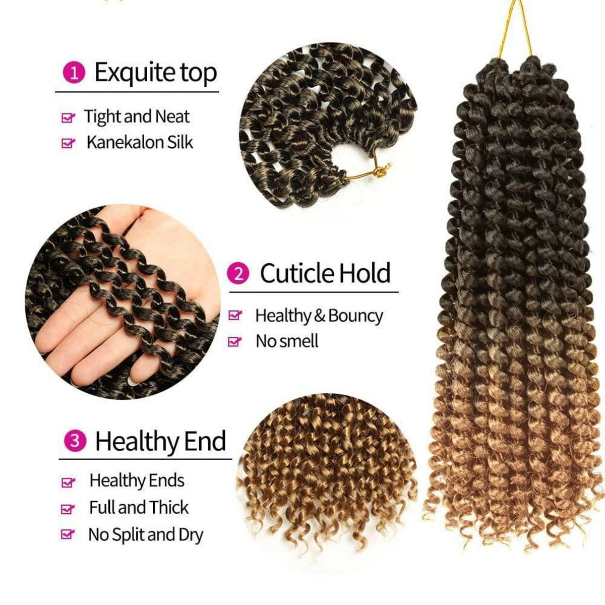 7er Pack Passion Twist Häkelhaar 12 Zoll Wasserwellen