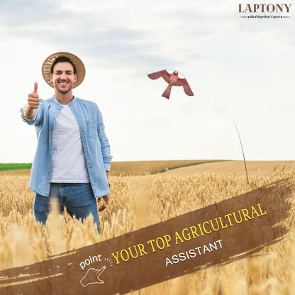 Laptony Bird Scarer Flying Kite 4m Teleskopstange Braun-Vogelschutzhawk