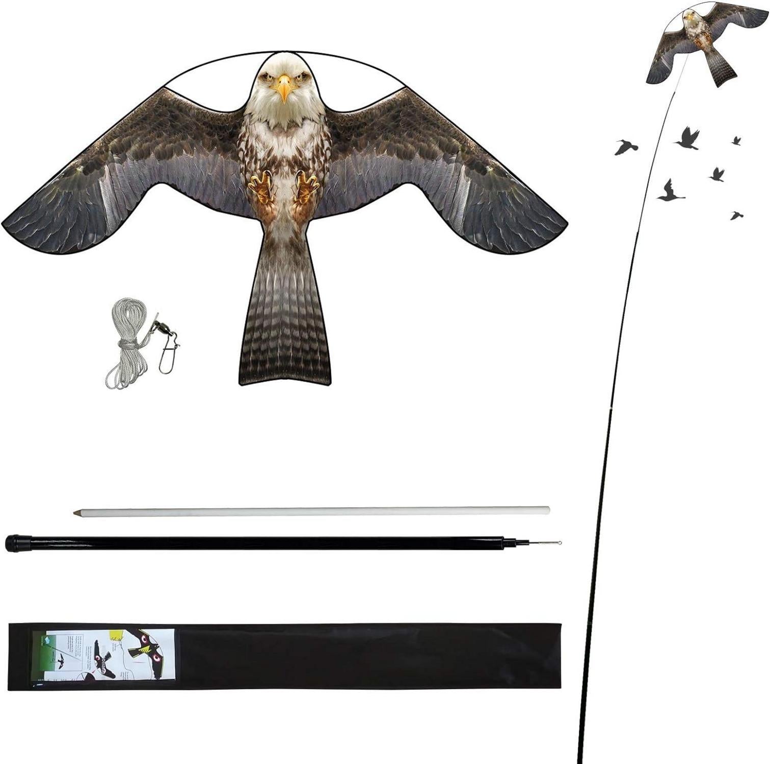 Vogelschutzdrache mit 4 m Teleskopstange - Effektiver Schutz für