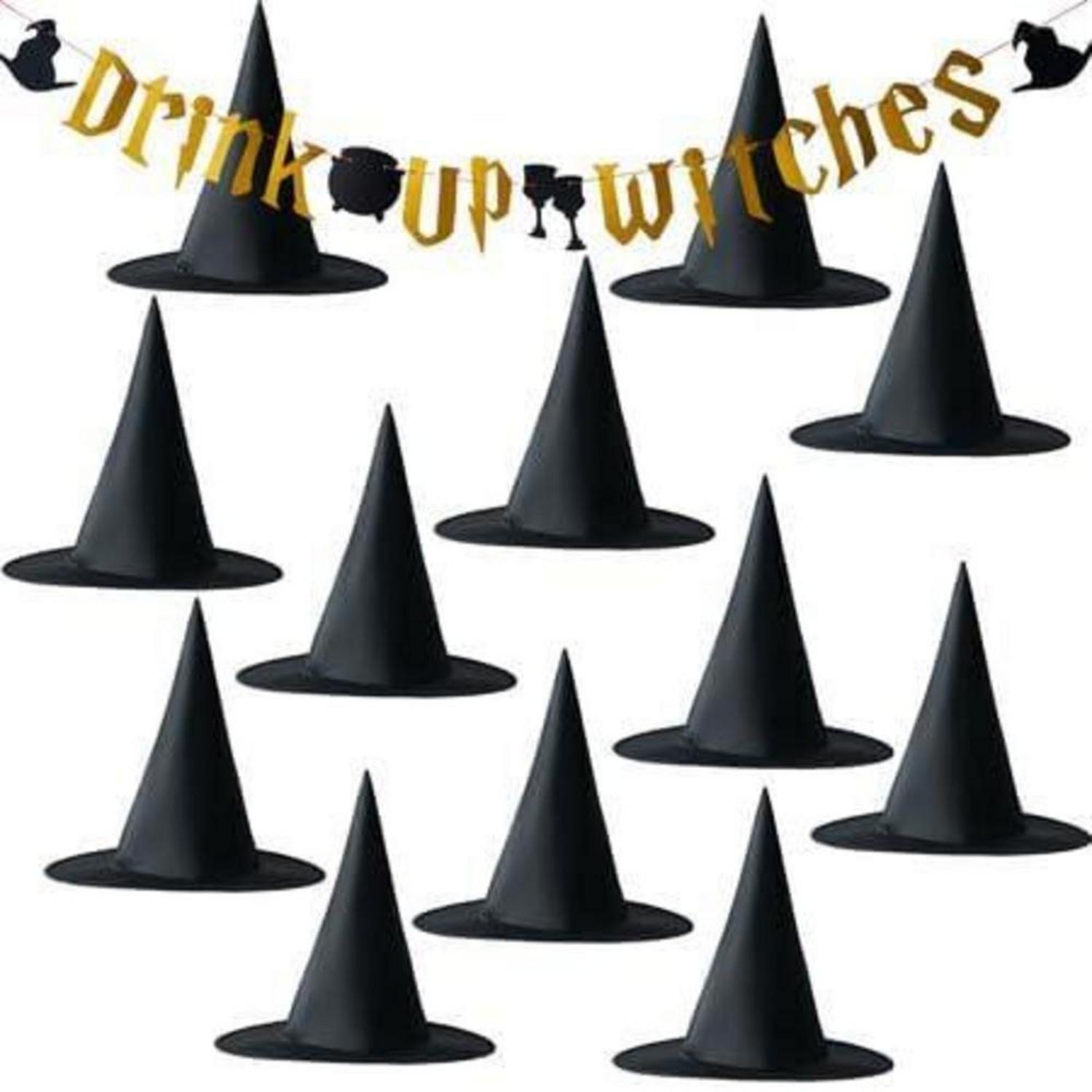 JOYIN 12 Stück Halloween Schwarze Hexenhut Dekoration - Party Cosplay Zubehör
