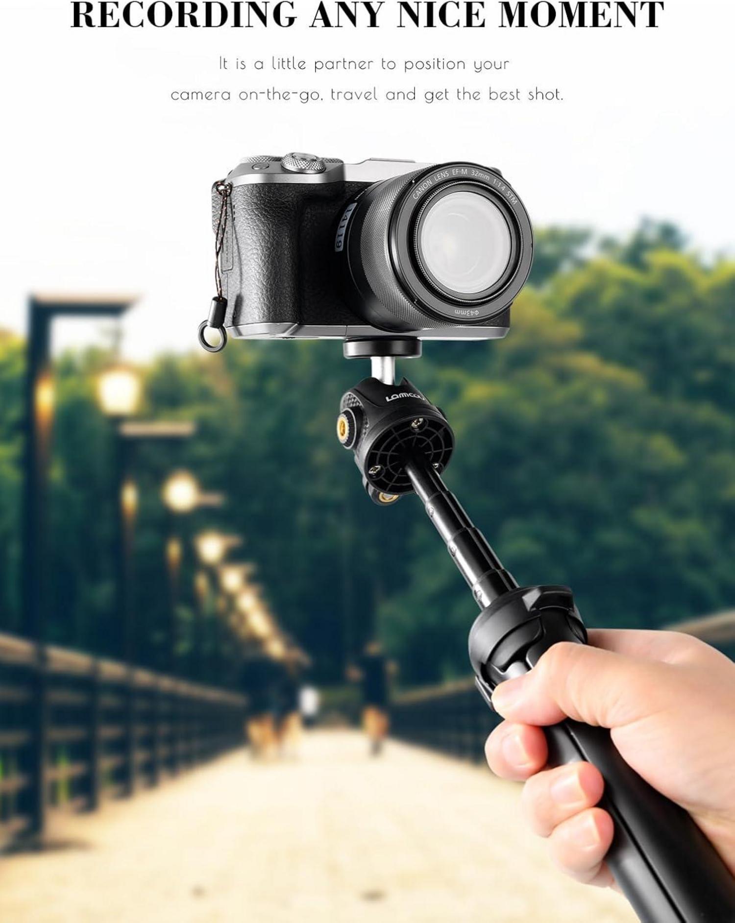 Kompakt Kamera Stativ Lammcou Mini Tragbar Reisestativ Actioncamhalterung 23cm Verlängerungsstange
