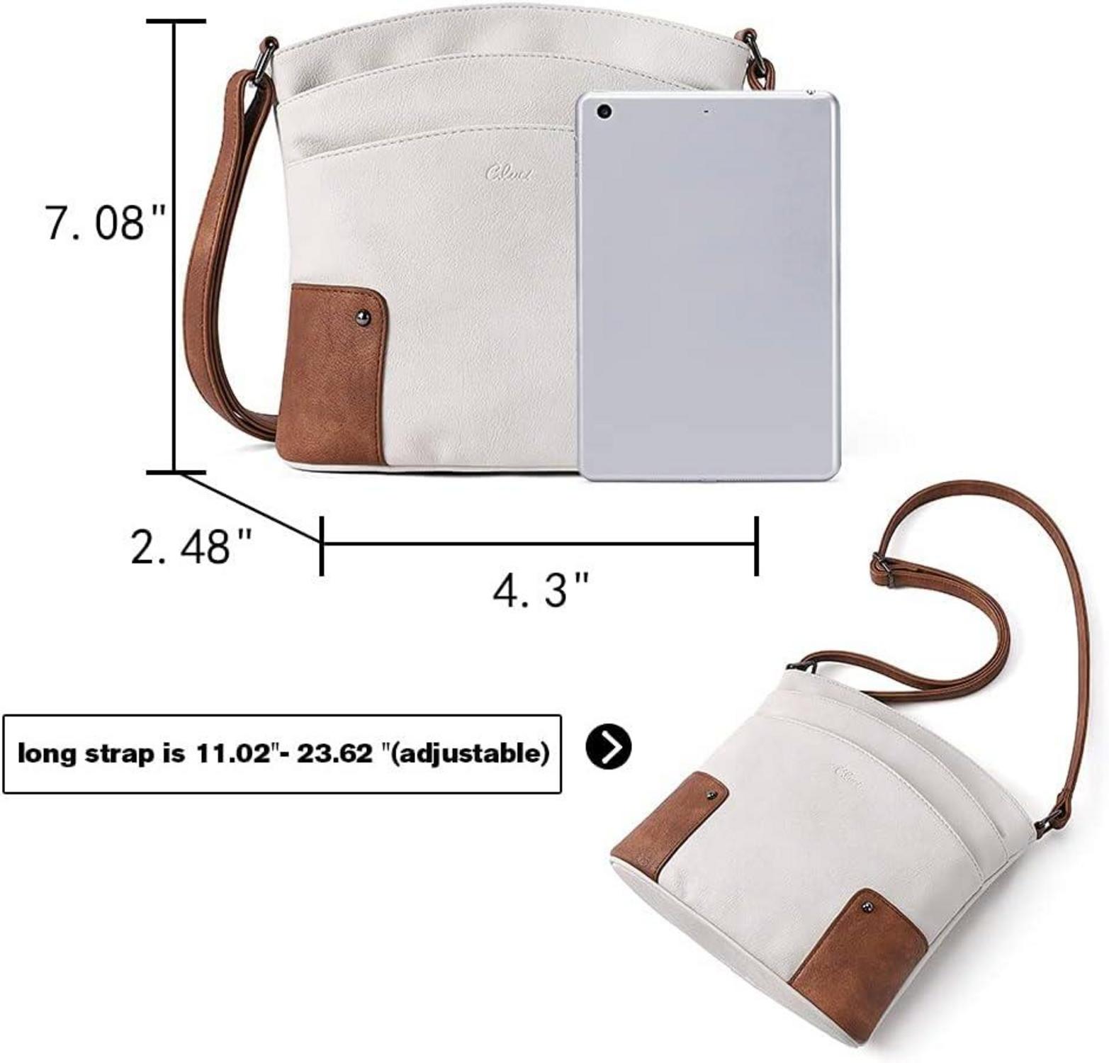 CLUCI Umhängetasche Damen Klein Crossbody Beige Braun