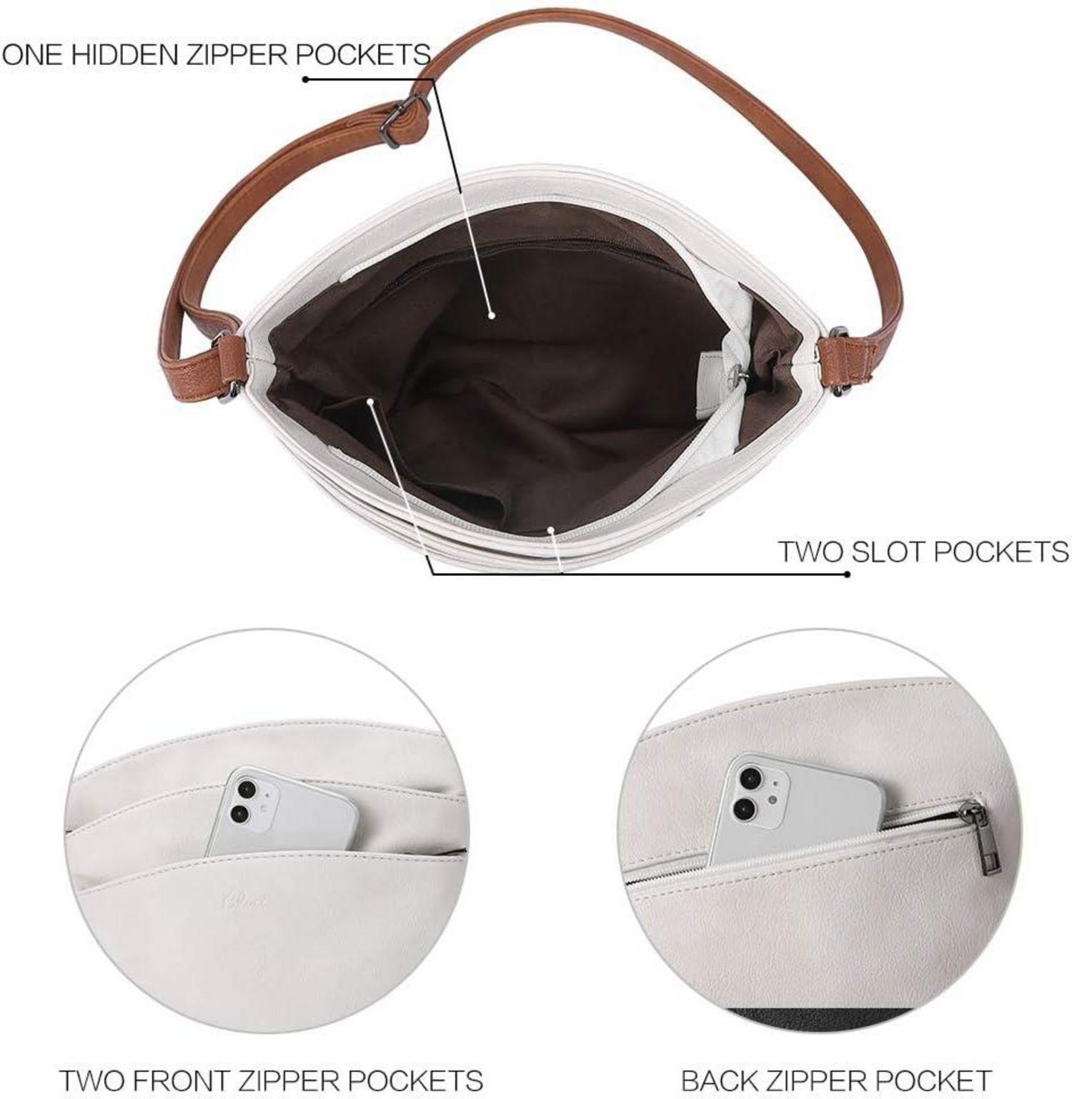 Umhängetasche Damen Crossbody Clutch Handtasche Geldbörse Beige Braun