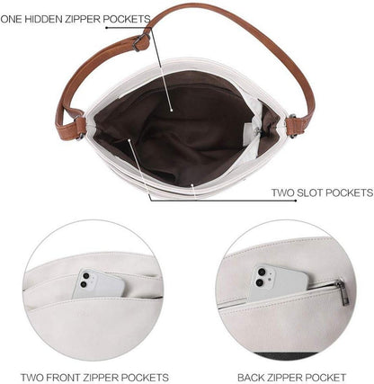 Umhängetasche Damen Crossbody Clutch Handtasche Geldbörse Beige Braun