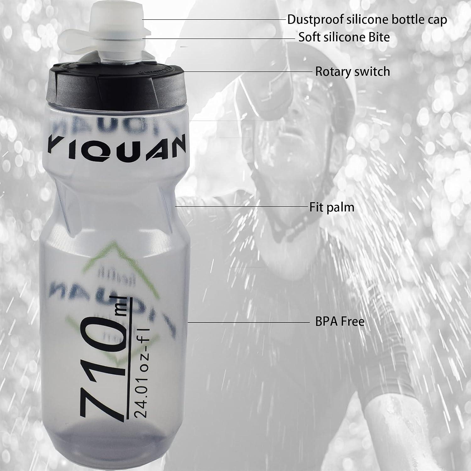 OSIGEI Fahrrad Flaschenhalter 24 oz Sportflasche Set Grey