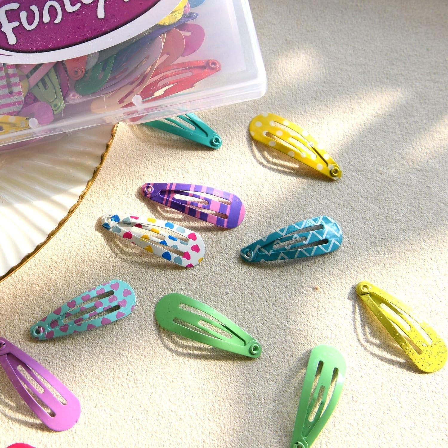 80 Haarspangen Mädchen Funtopia Metall Haarclips Mix Farben