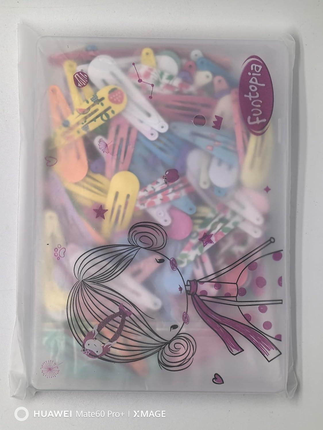 120 Haarspangen Mädchen Metall Snap Haarklammern 5cm 40 Farben
