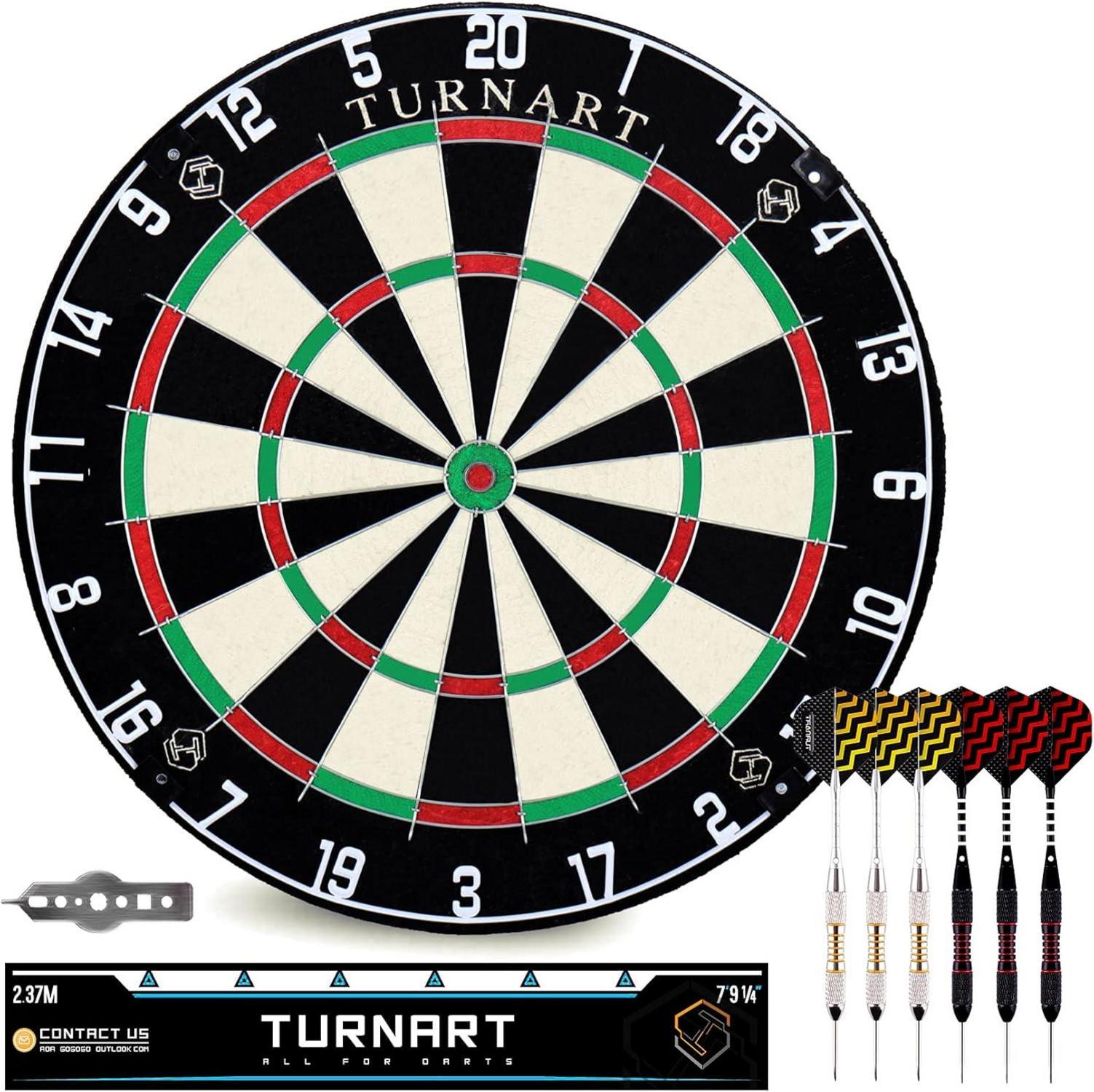 Dartscheibe Steeldart Set 45cm mit 6 Dartpfeilen & Zubehör