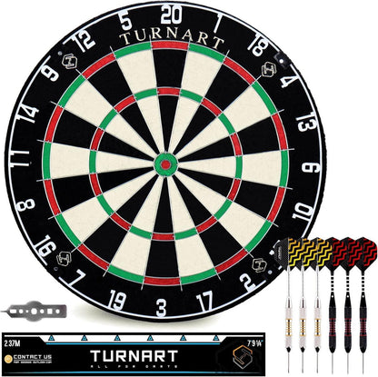 Dartscheibe Steeldart Set 45cm mit 6 Dartpfeilen & Zubehör