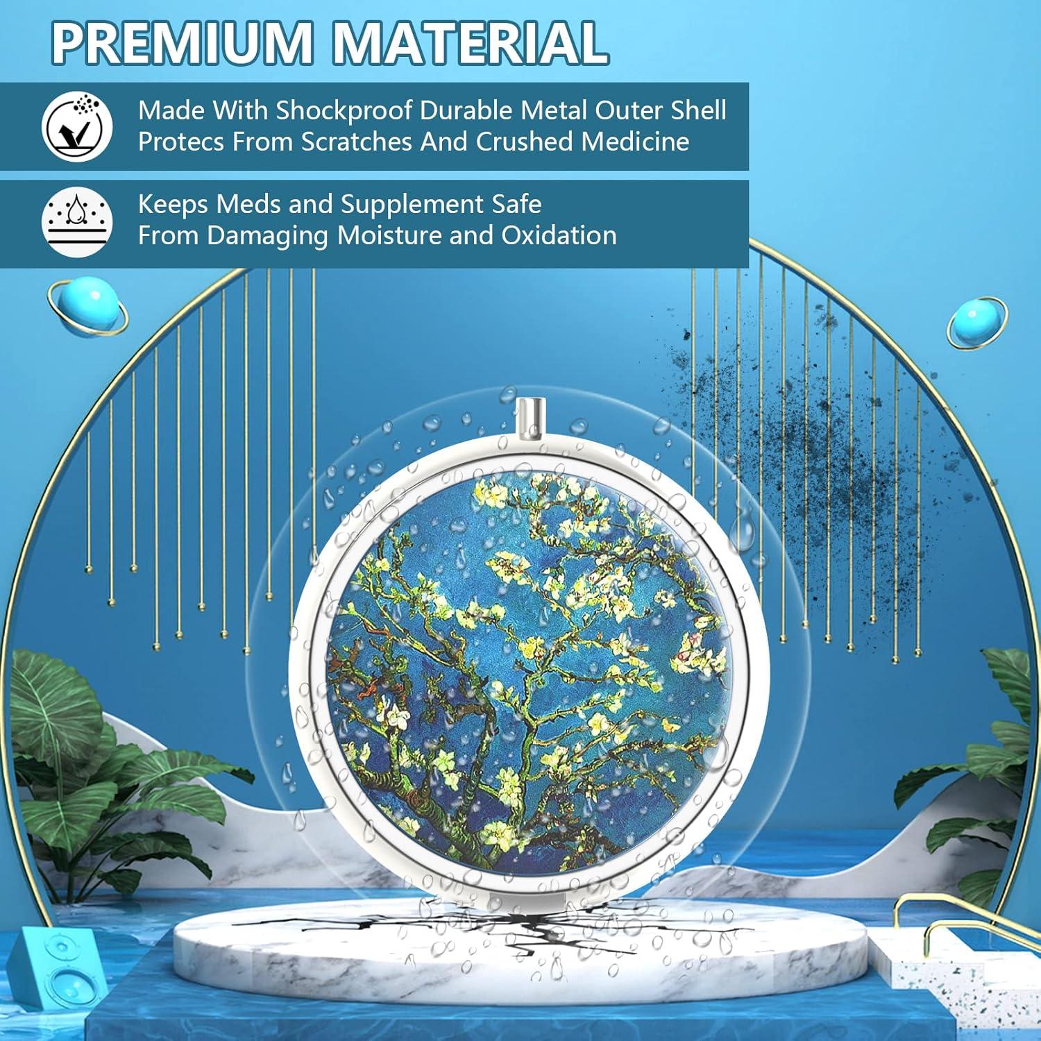 Pillendose 3 Fächer Medizin Organizer Metall Dekorativ