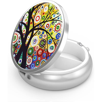 Pillendose 3 Fächer Metall Organizer Geschenk Schwarz Life