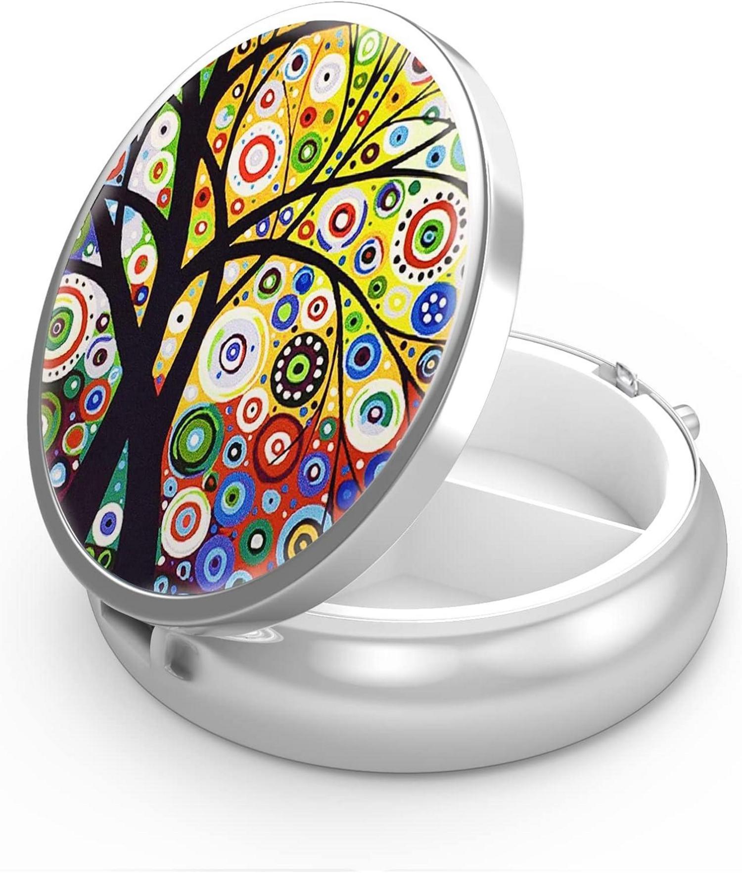 Pillendose Medizin Tragbar Dekorativ Vitamin Organizer Gruftbaum