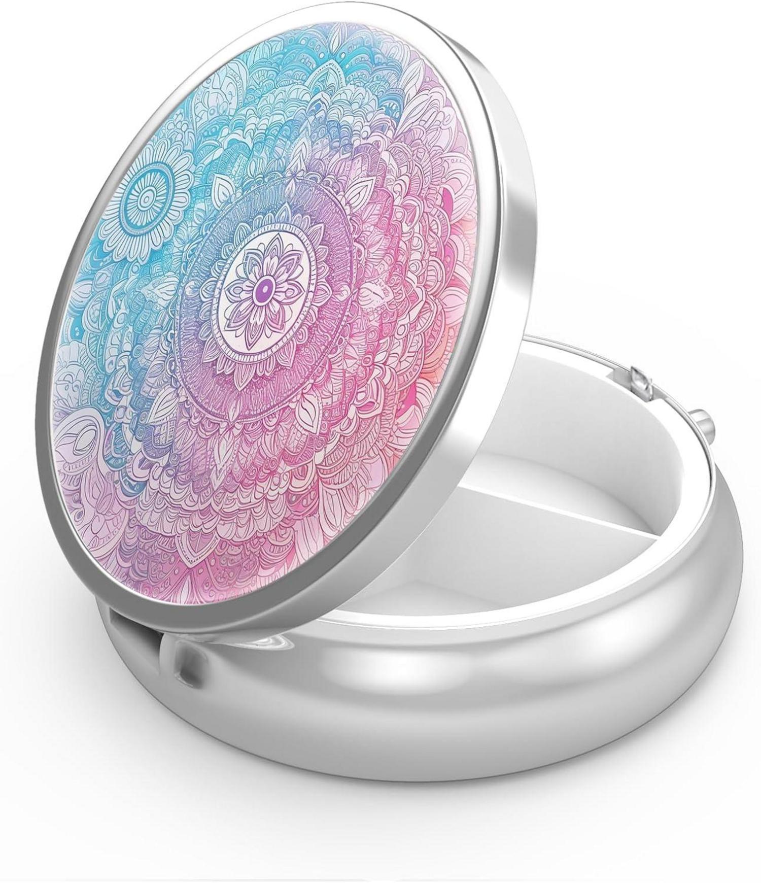 Pillendose 3 Fächer Metall Medizin Organizer Vitamin Box