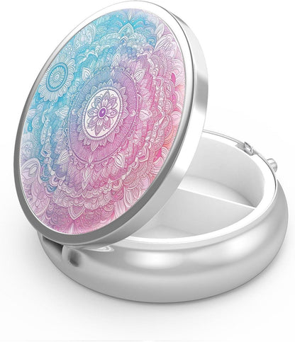 Pillendose 3 Fächer Metall Medizin Organizer Vitamin Box