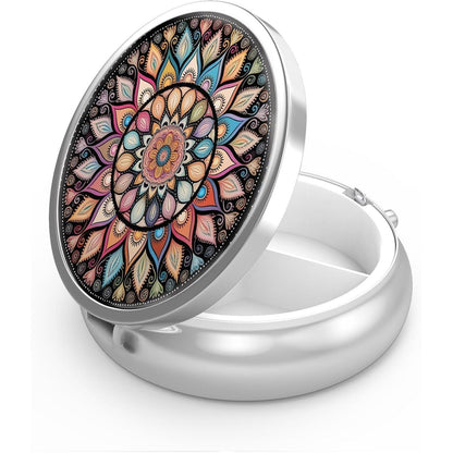 Pillendose 3 Fächer Metall Tragbar Vitamin Organizer