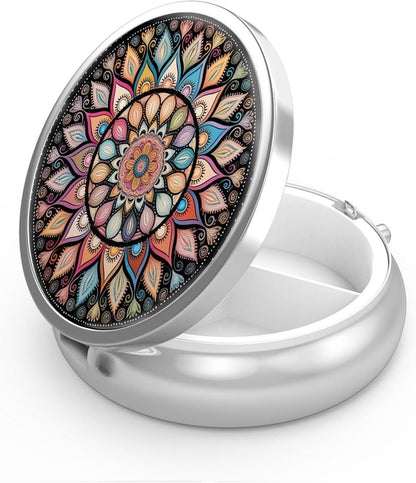 Dekorative Metall Pillendose 3 Fächer Vitamin Organizer