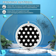 Schwarze Weiße Punkte Pillendose 3 Fächer Metall Organizer