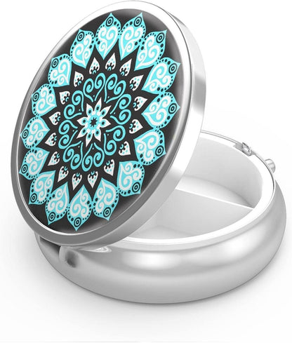 Pillendose 3 Fächer Tragbare Pillendose Metall Organizer Geschenk