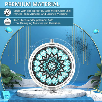 Pillendose Metall 3 Fächer Organizer Dekorativ Geschenk