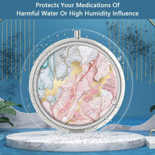 Tragbare Pillendose 3 Fächer Metall Organizer Orange Pink