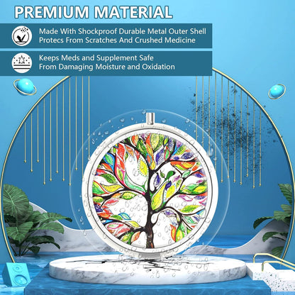 Pillendose 3 Fächer Tragbare Pillendose Dekoratives Metall