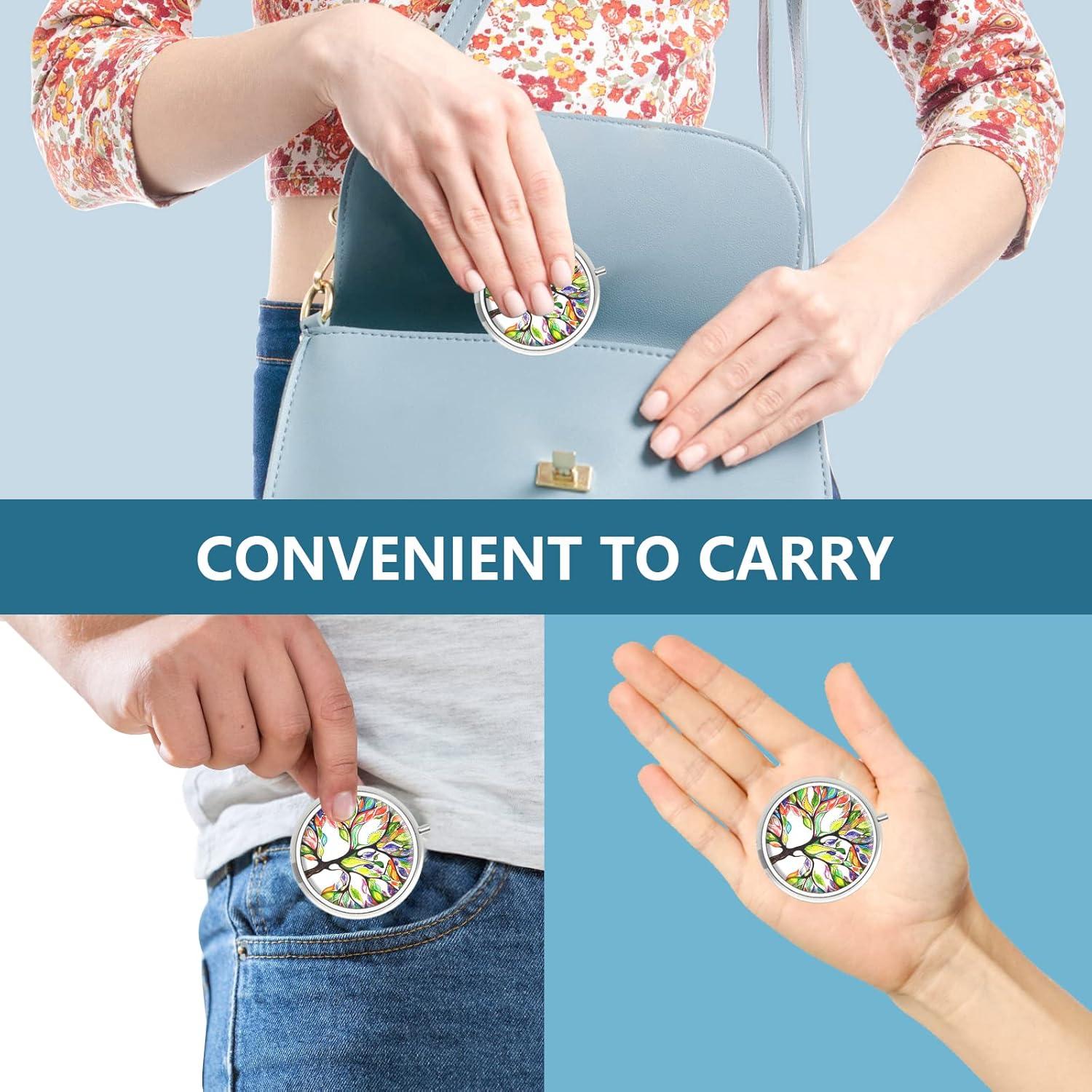 Pillendose 3 Fächer Medizin Tragbar Dekorativ Vitamin Organizer (Baum