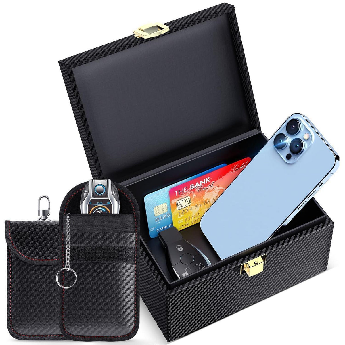 Keyless Go Schutzbox & Faraday Tasche – 2er Set für Autoschlüssel