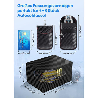 Keyless Go Schutzbox & Faraday Tasche – 2er Set für Autoschlüssel