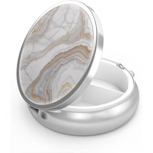 Pillendose 3 Fächer Organizer Dekorative Metall Vitamin Grau