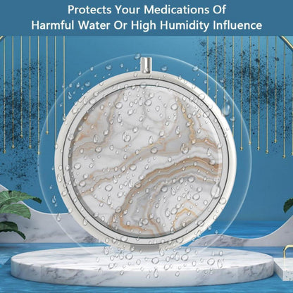 Pillendose 3 Fächer Organizer Dekorative Metall Vitamin Grau