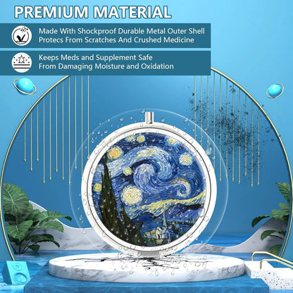 Pillendose Medizin Organizer Metall Vitamin Geschenk