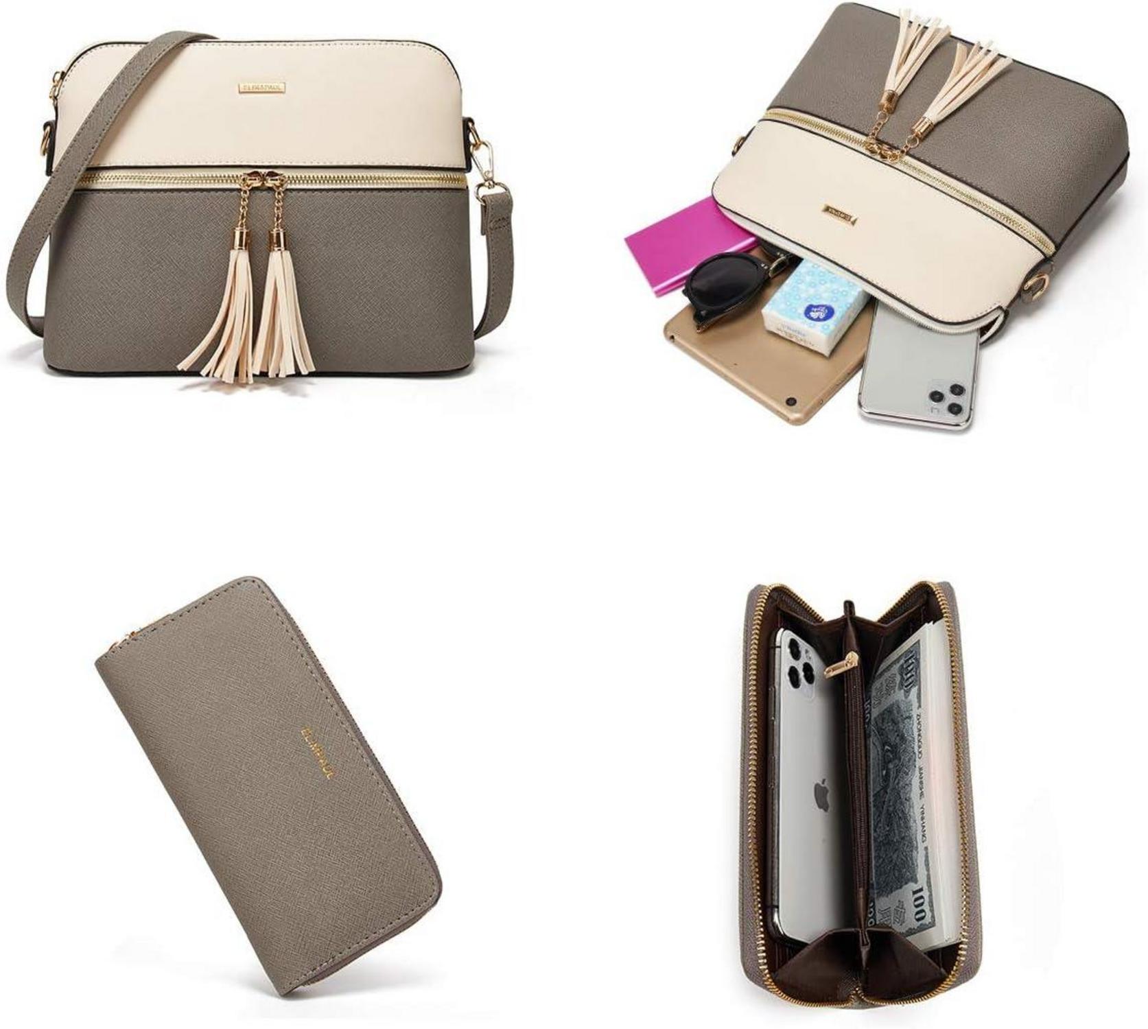 Damen Handtasche Tote Schultertasche Umhängetasche 4-teiliges Set