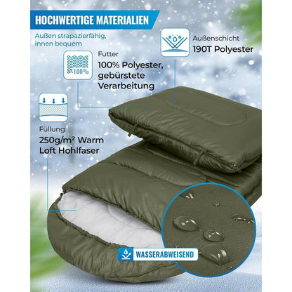 Deckenschlafsack Camping Outdoor 3-4 Jahreszeiten Erwachsene