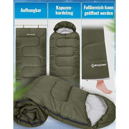 Deckenschlafsack Camping Outdoor 3-4 Jahreszeiten Erwachsene