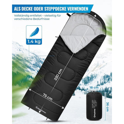 KingCamp Schlafsack Outdoor Ultraleicht 3-4 Jahreszeiten