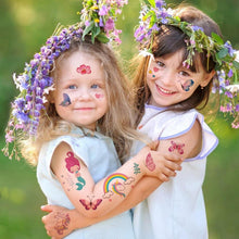 150+ Mädchen Tattoo Set - Schmetterling Einhorn Meerjungfrau