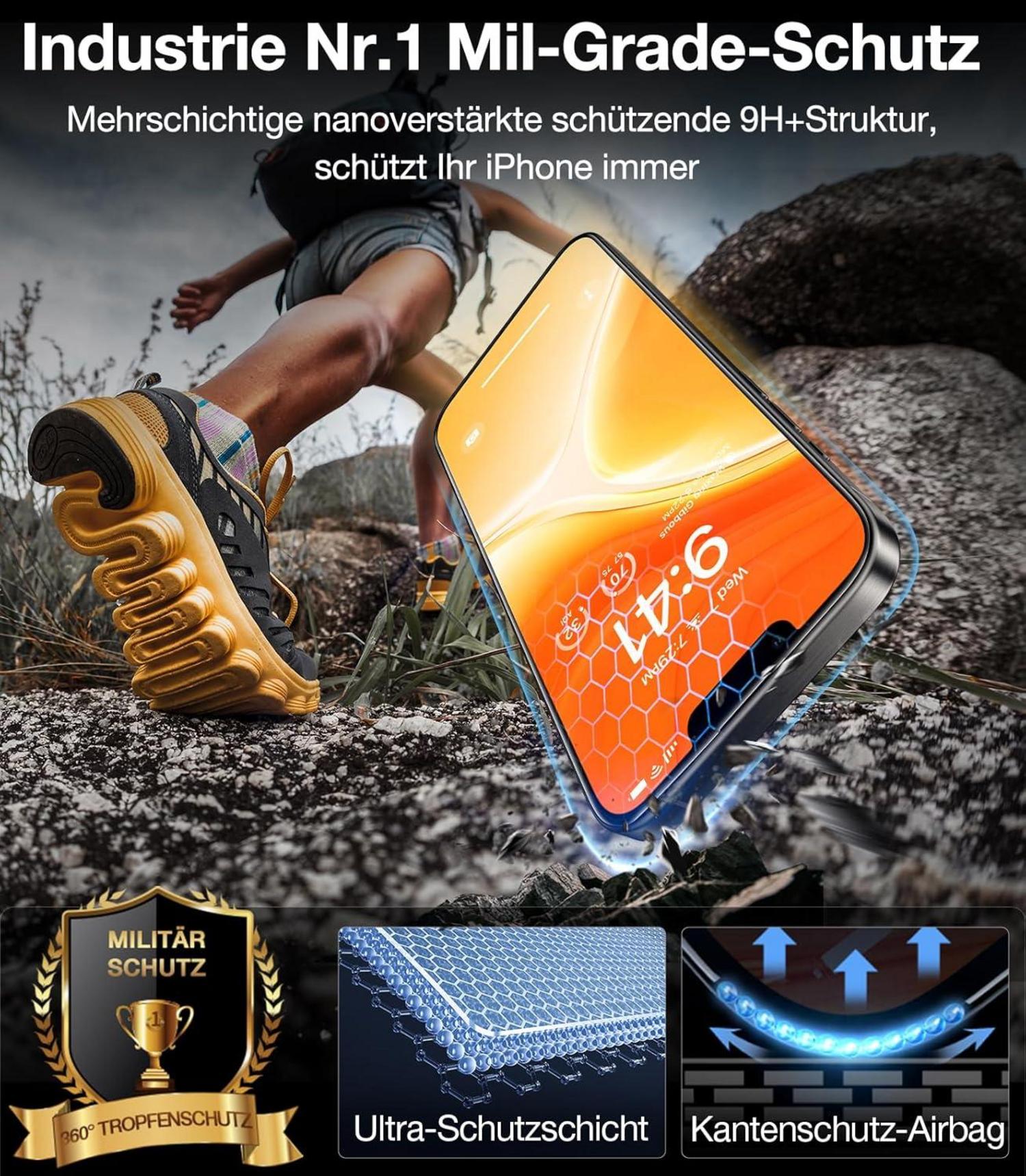 iPhone 14/13 Pro Panzerglas Schutzfolie 2 Stück