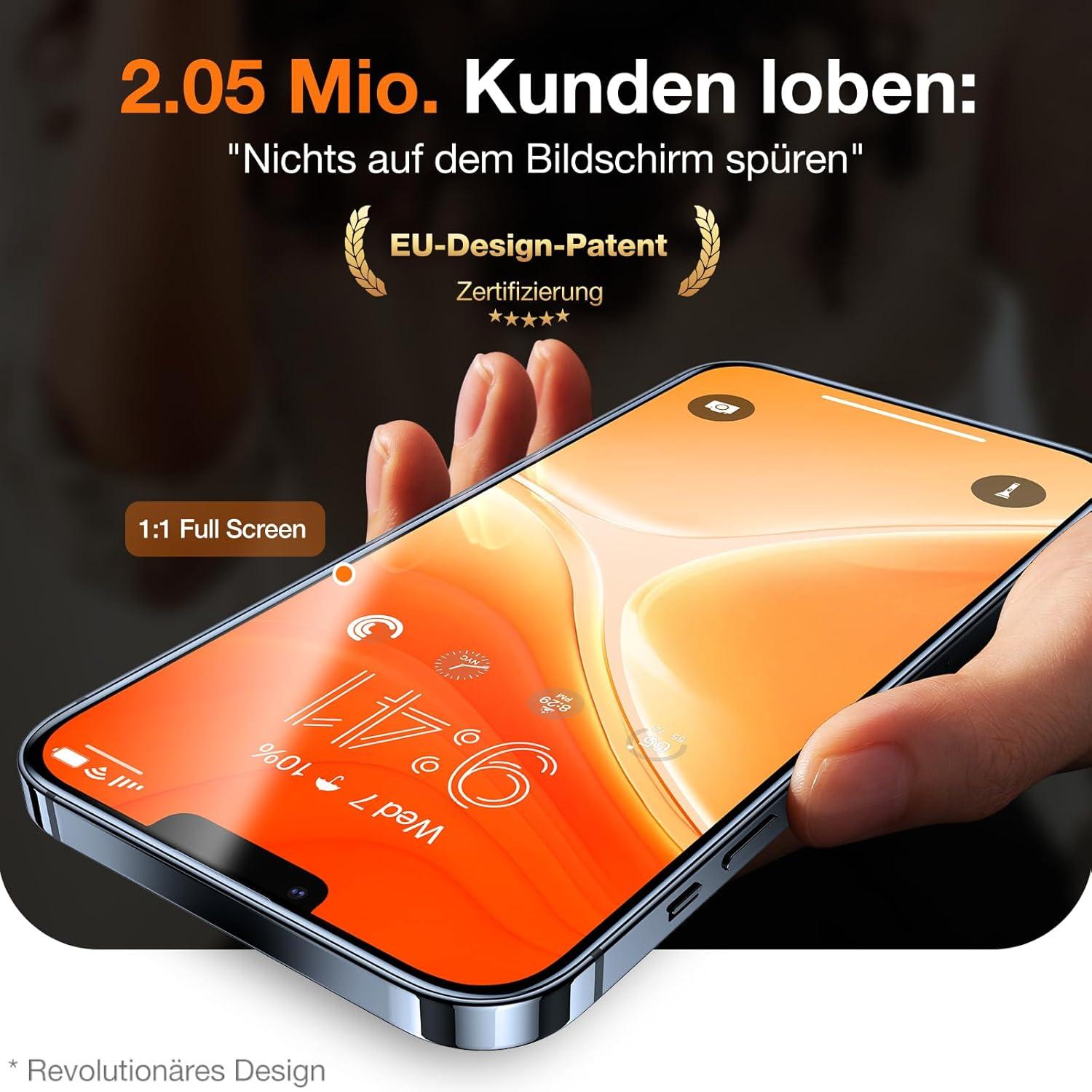 TORRAS iPhone 13/13 Pro 14 Panzerglas Schutzfolie 2