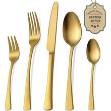 Besteckset Mattgold 30 Teile für 6 Personen, Edelstahl, Spülmaschinenfest