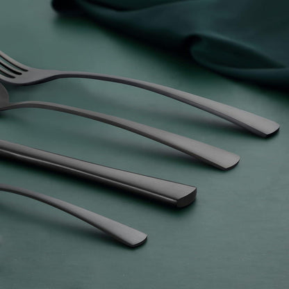 Edelstahl Besteckset Schwarz Matt für 6 Personen, 24-teilig