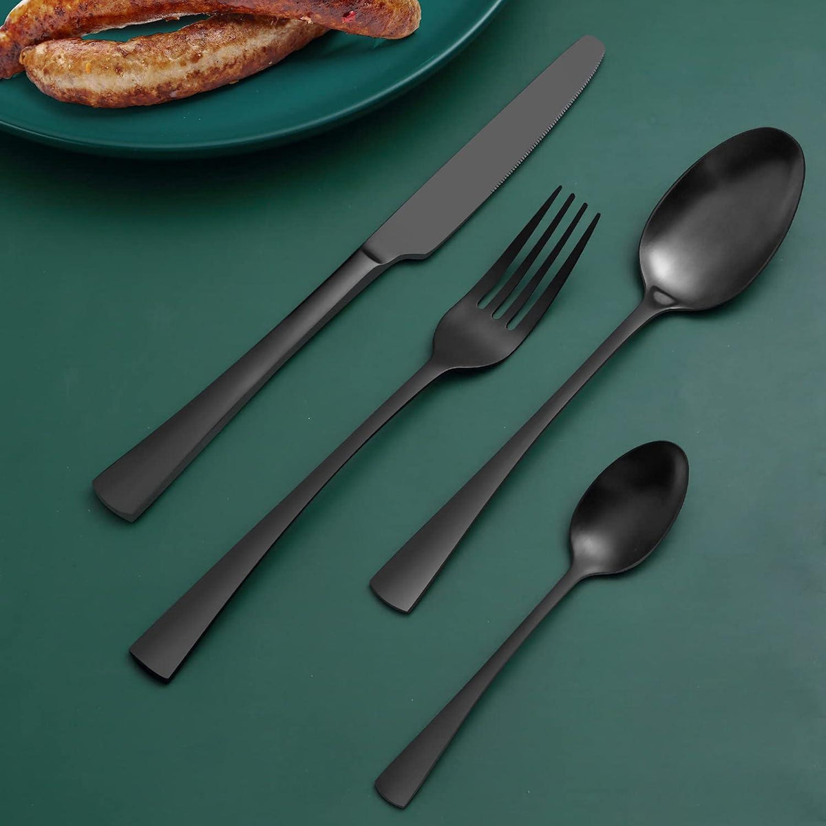 Edelstahl Besteckset Schwarz Matt für 6 Personen, 24-teilig