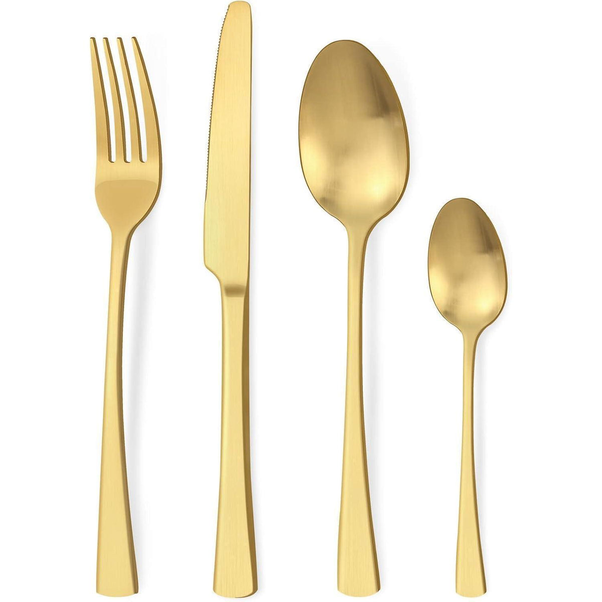 Besteckset Edelstahl Matt Gold für 6 Personen, 24-teilig