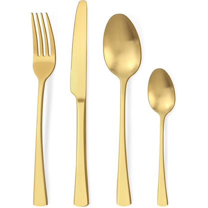 Besteckset Edelstahl Matt Gold für 6 Personen, 24-teilig