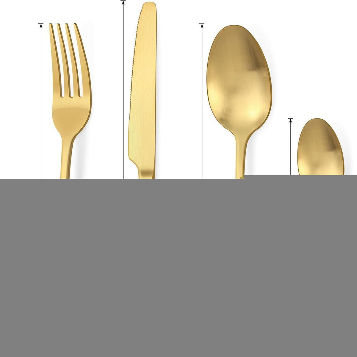 Besteckset Edelstahl Matt Gold für 6 Personen, 24-teilig