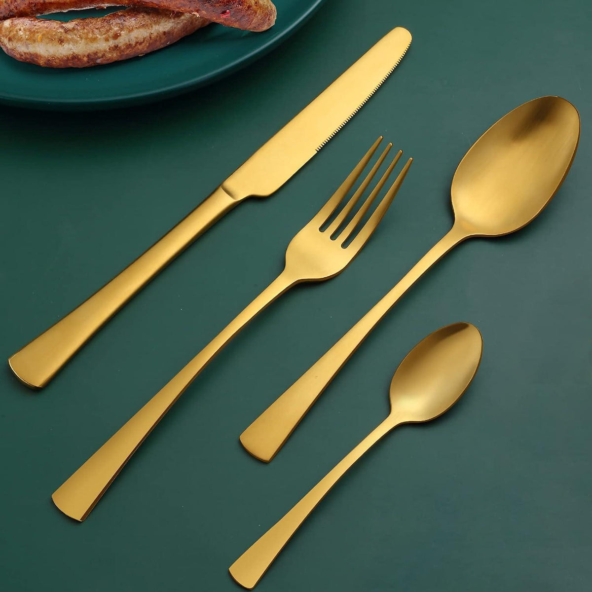 Besteckset Edelstahl Matt Gold für 6 Personen, 24-teilig